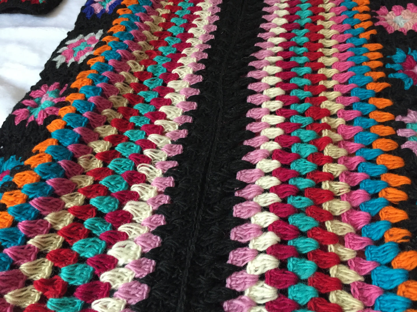 Festive, Hand-crocheted Sweater, 100% Wool