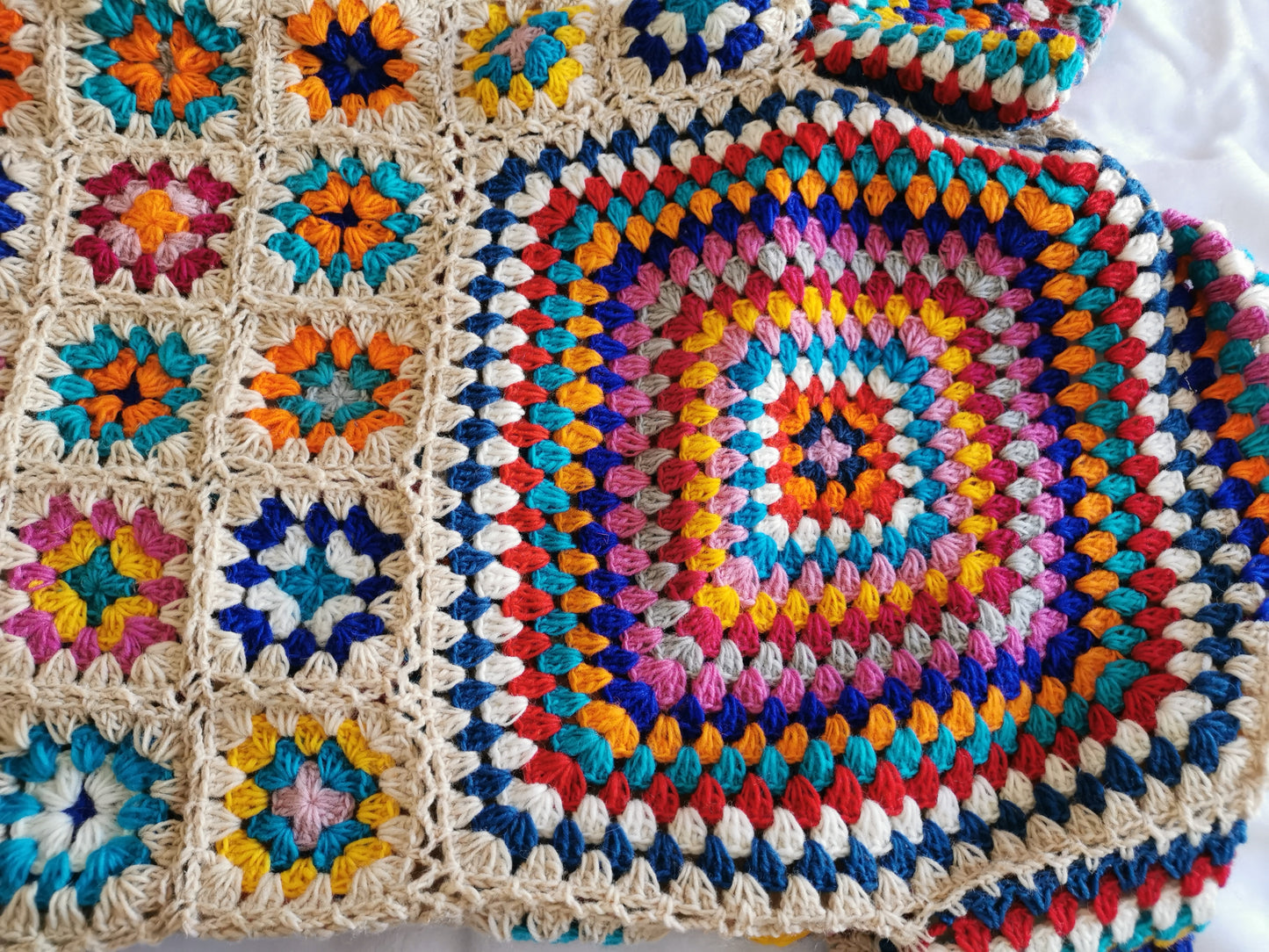 Festive, Hand-crocheted Sweater, 100% Wool