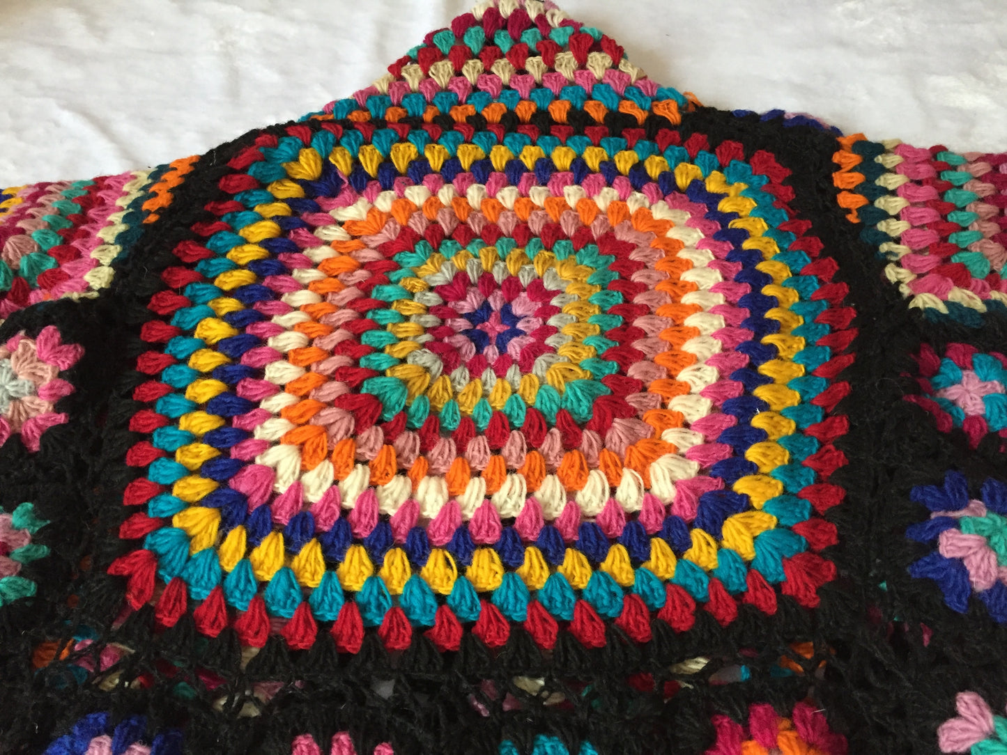 Festive, Hand-crocheted Sweater, 100% Wool