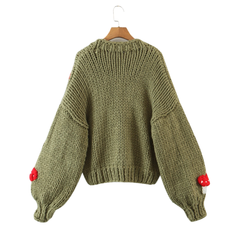 Handmade Mushroom Cardigan Sweater