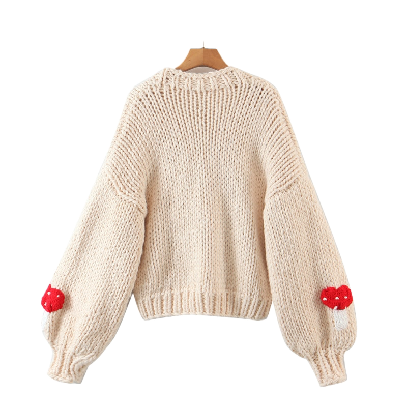Handmade Mushroom Cardigan Sweater