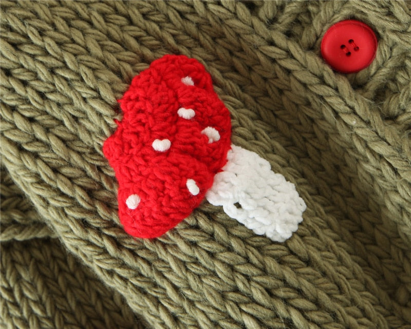 Handmade Mushroom Cardigan Sweater
