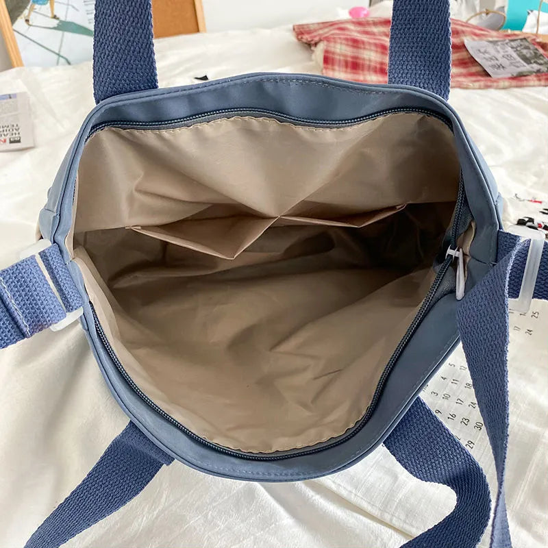 Elegant Nylon Tote & Messenger: Vintage & Scholarly Chic