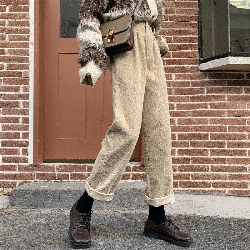 Wide Leg Corduroy Trousers