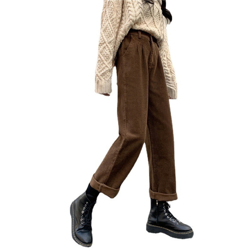 Wide Leg Corduroy Trousers
