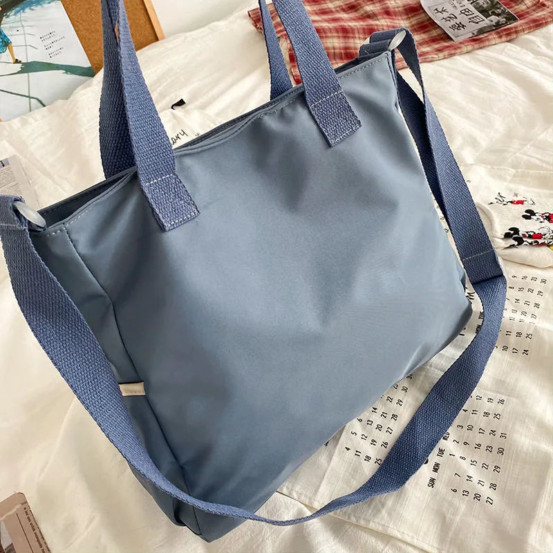 Elegant Nylon Tote & Messenger: Vintage & Scholarly Chic