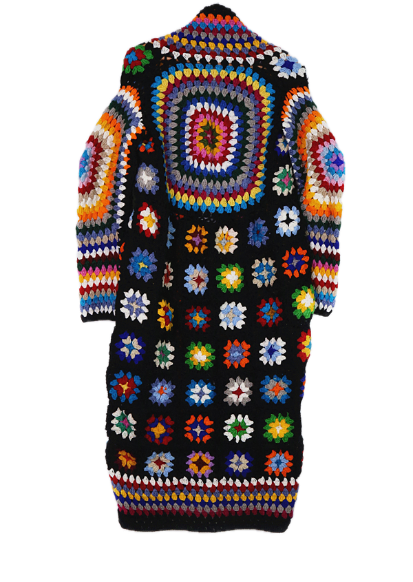 Festive, Hand-crocheted Sweater, 100% Wool