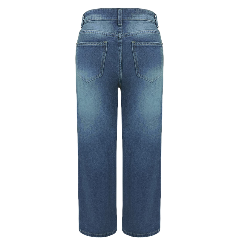 Vintage High Waist Loose Button-fly Jeans