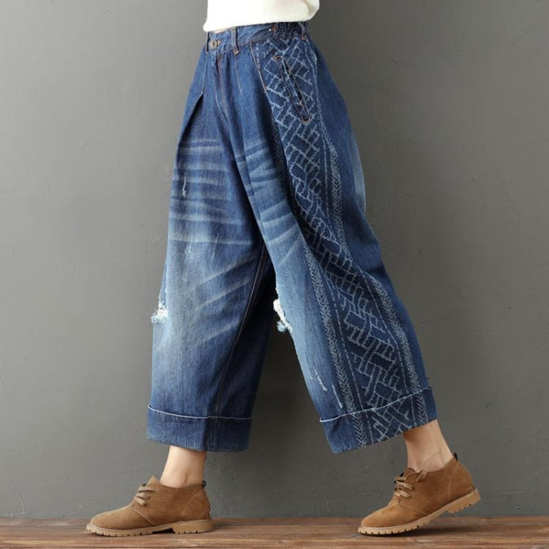 Vintage Denim 3/4 Pants