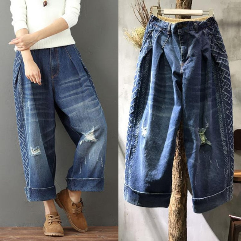 Vintage Denim 3/4 Pants