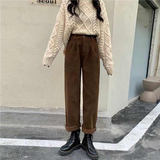 Wide Leg Corduroy Trousers